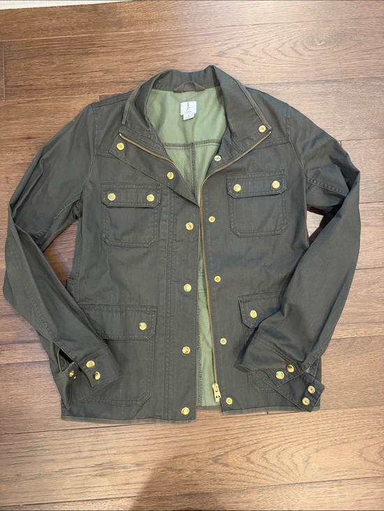 J. Crew Jackets & Blazers - J. By J. Crew Green Military Jacket with Gold Accents Size Small - C54-040